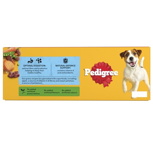 Pedigree Adult Dog Wet Food Pouch Mixed Selection in Gravy, 40x100g